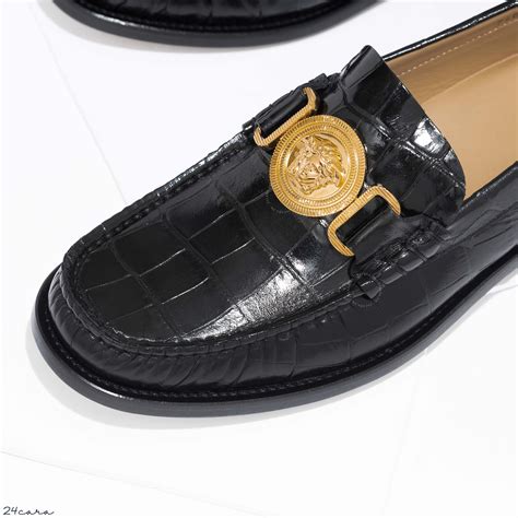 versace buckle loafer|Versace medusa loafers.